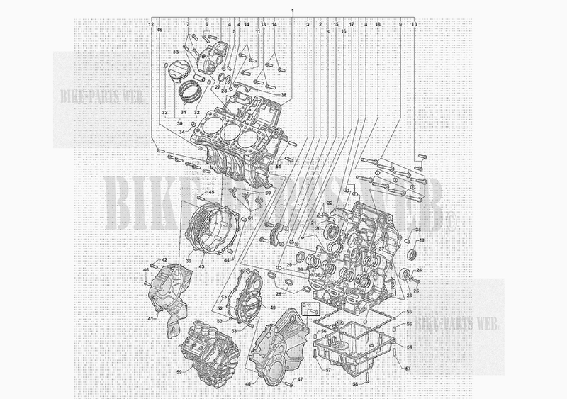 CRANKCASE AND PISTONS ASSEMBLY for MV Agusta RVS 1 2018