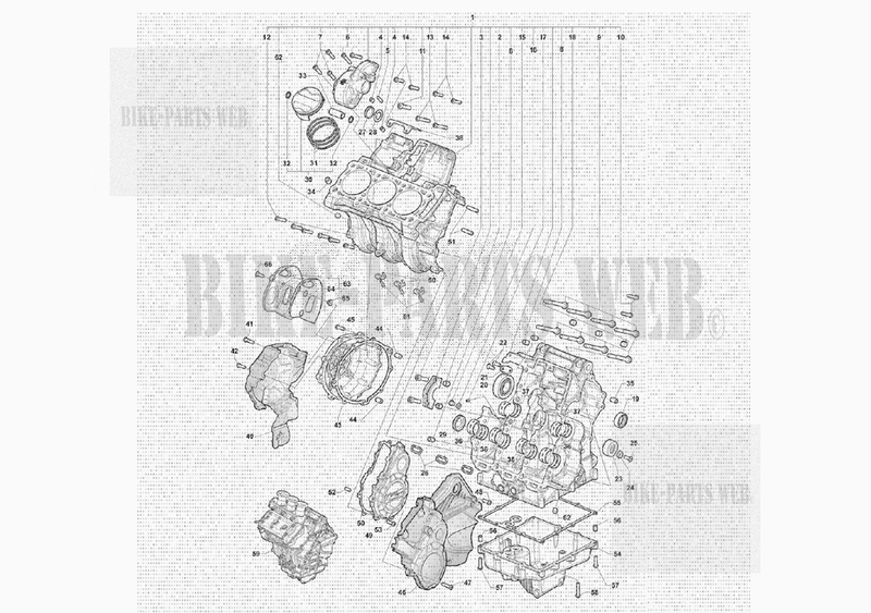 CRANKCASE AND PISTONS ASSEMBLY for MV Agusta DRAGSTER RR - RC - SCS - RC SCS - RR PIRELLI - RR AMERICA 2018