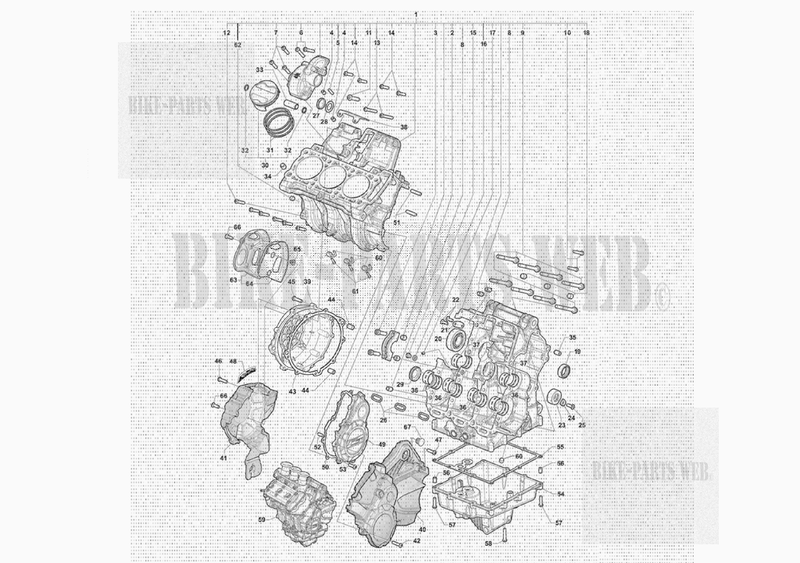 CRANKCASE AND PISTONS ASSEMBLY for MV Agusta BRUTALE R - RR - SCS 2023