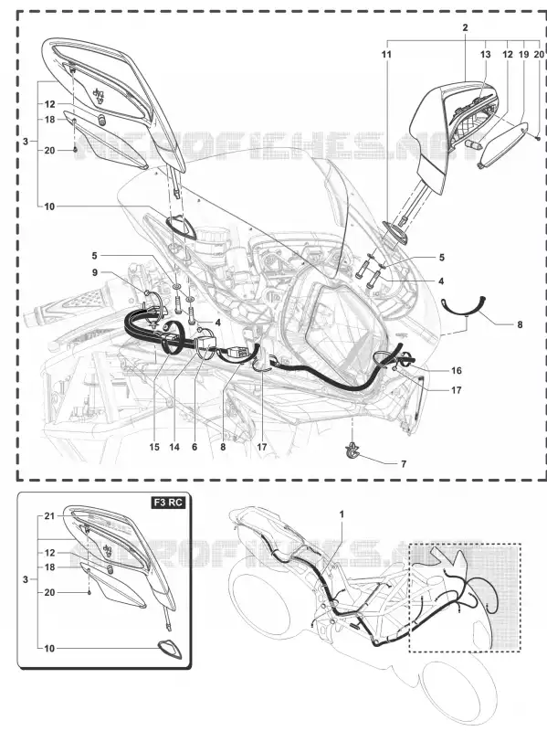 WIRING HARNESS - MIRRORS MV Agusta moto F3 2016 F3 675  F3 675