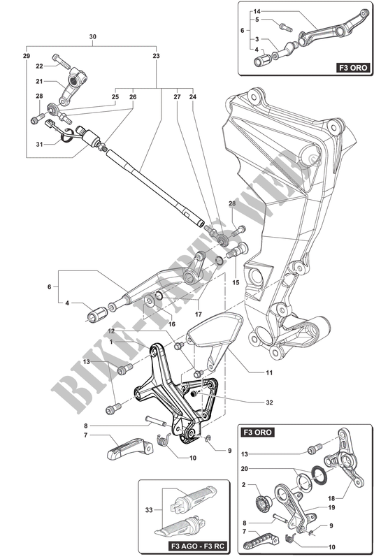 LEFT FOOTREST for MV Agusta F3 675RC 2016