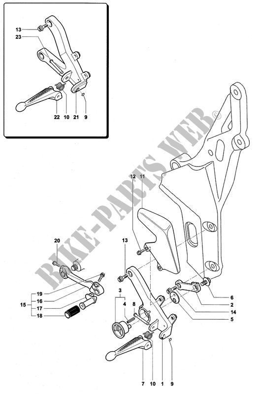 LEFT FOOTREST for MV Agusta F4 750S 2000