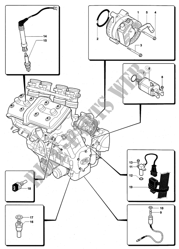 ENGINE ELECTRIC SYSTEM for MV Agusta F4 1000S 2005