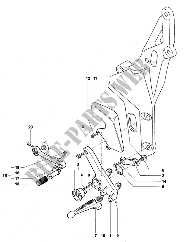 LEFT FOOTREST for MV Agusta F4 1000S 1+1 2004