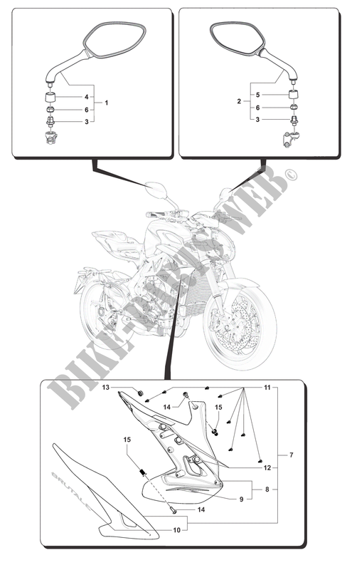 MIRRORS   COVERS for MV Agusta BRUTALE 800 2016