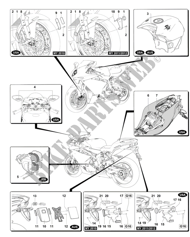 OTHER COUNTRIES VERSIONS for MV Agusta F4 1000 S 2010